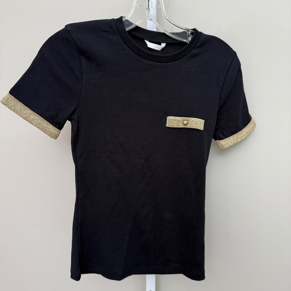 Zara metallic thread T-shirt size S new with tags - Picture 2 of 5